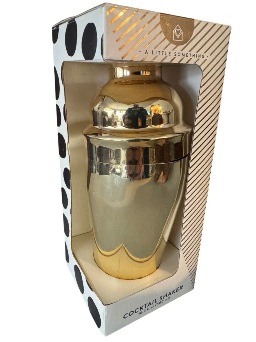 Gold Stainless Steel Cocktail Shaker 16.9 Oz Barware